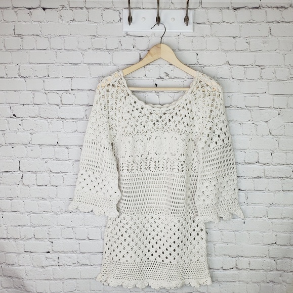 Lucky Brand open knit boho sweater - Picture 2 of 4